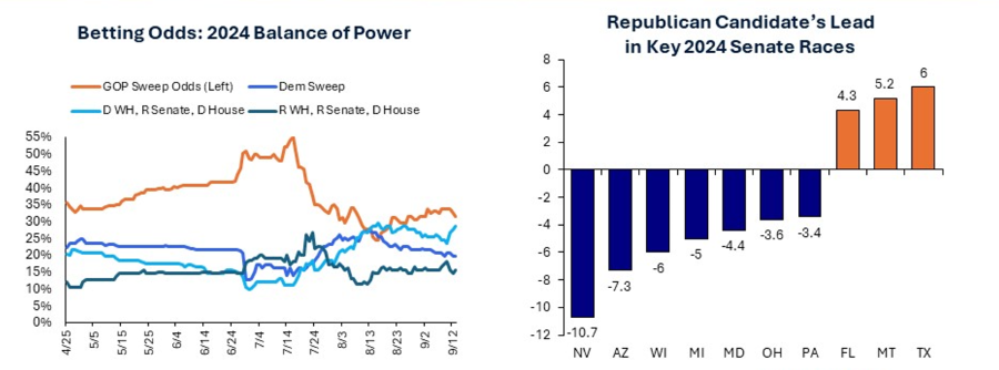 Betting Odds: 2024 Balance of Power and Republican Candidate's Lead in Key 2024 Senate Races