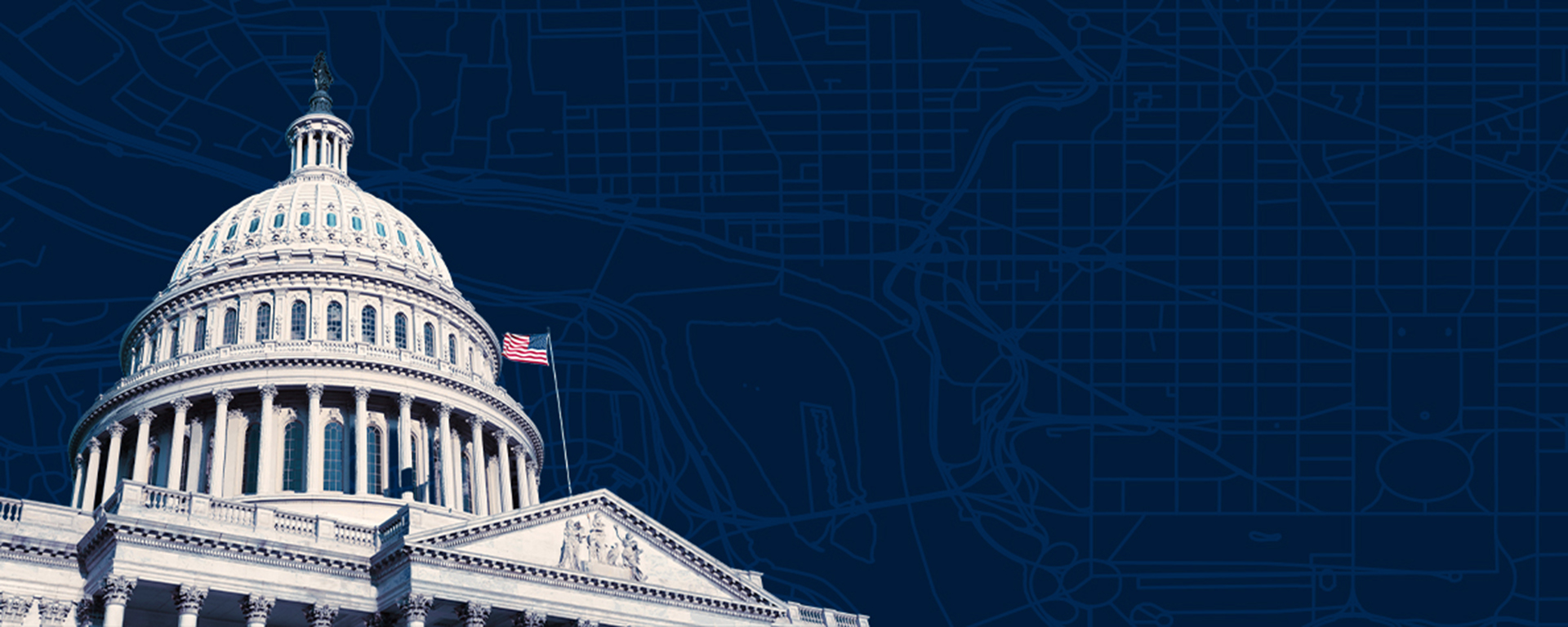 US Capital building with blue background