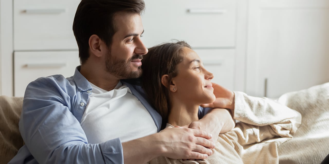 Couple relaxing together.