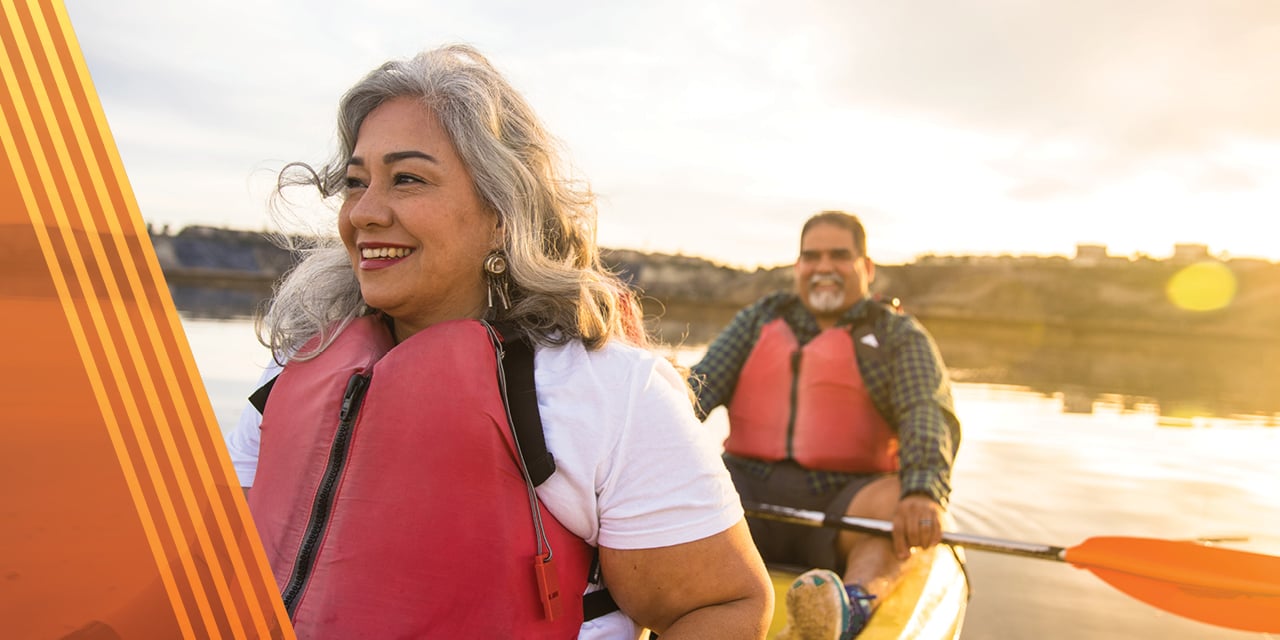 Couple kayaking