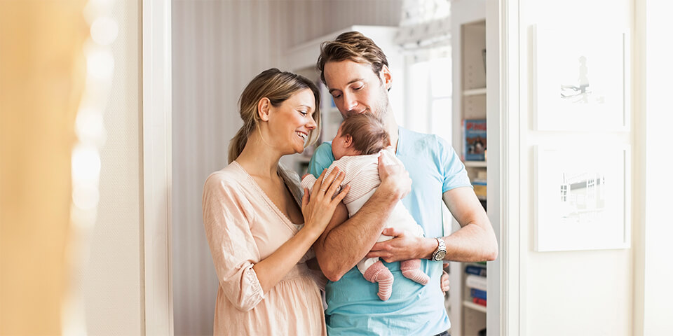 Young couple with infant.