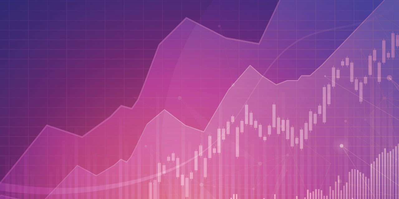 Chart of stock market investment trading