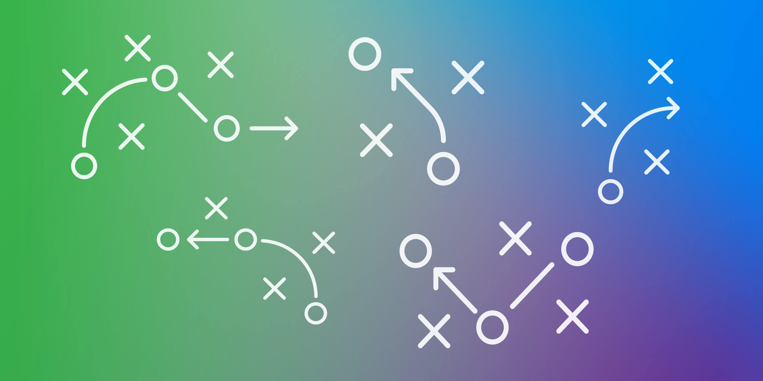 Xs and Os showing football plays