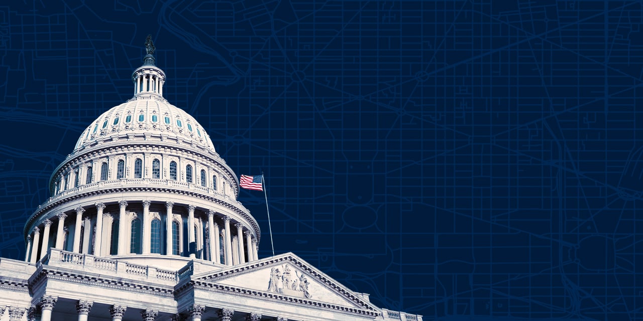 US Capital building with blue background