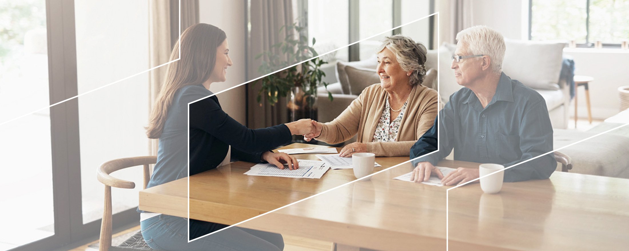 Mature couple meeting with an advisor